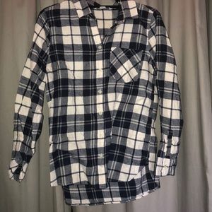 Navy and white flannel